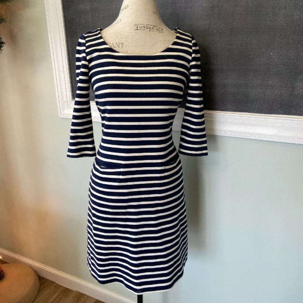 NWOT Kate Spade ♠️ Navy White Striped Dress S